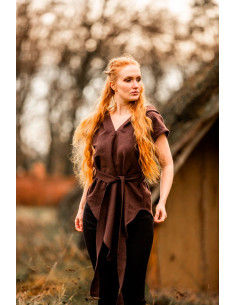 Túnica medieval marrón de arquero modelo Aldón, unisex