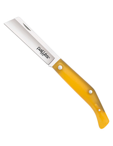 Roestvrijstalen mes met gesneden punt van het merk Palles. (9 cm.)
