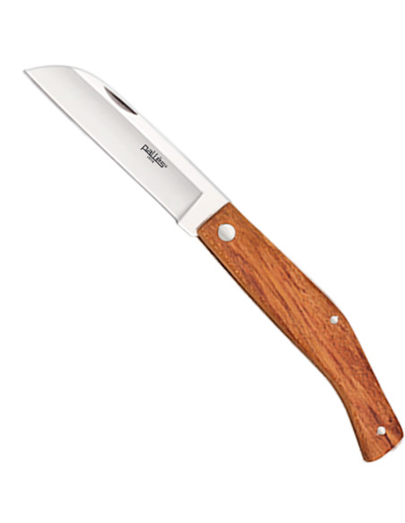 Pallés kniv med træskaft og klinge af rustfrit stål papegøjenæb. (7 cm.)
