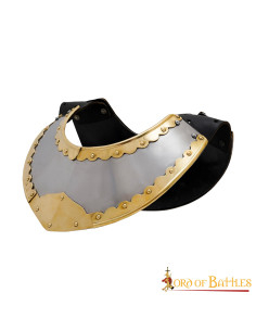 Gorjal medieval acero modelo Húsar con borde latonado 2