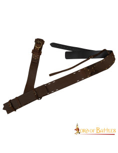 Vaina medieval cuero para la espalda, marrón y negro 2