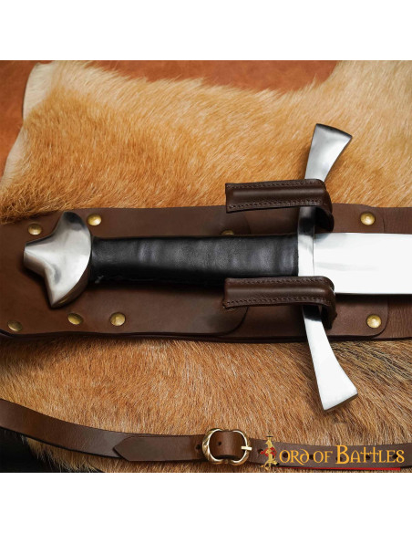 Middelalderskede i læder til ryggen,...