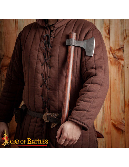 Hacha vikinga acero con funda de...