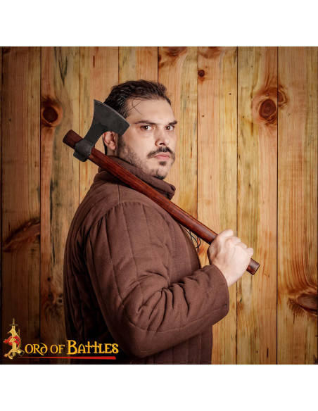Hacha vikinga acero con funda de...