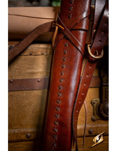 Schede met riem voor zwaarden, bruin