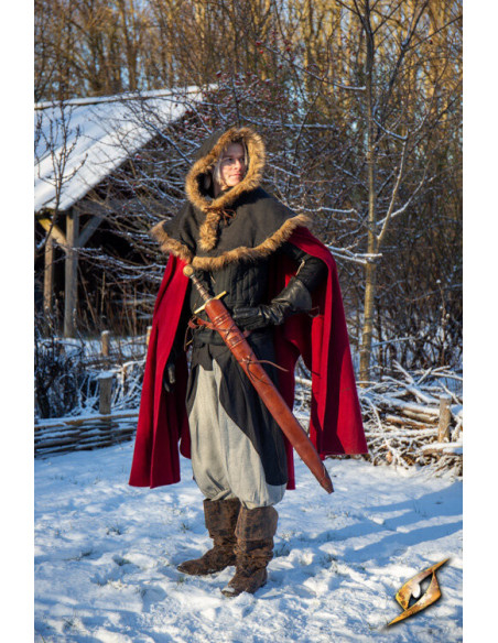 Scheide mit Gürtel für Schwerter, braun