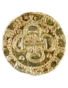 Moneda 2 Escudos dorada, 3 cms. 2