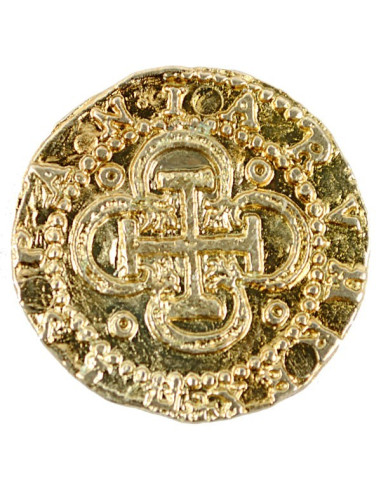 Gouden munt van 2 escudo's, 3 cm.