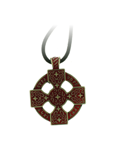 Geëmailleerde Keltische Kruis hanger, 3 cm.