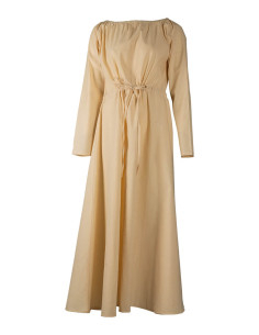 Middelalderlig bomuldskjole model Wanda, creme