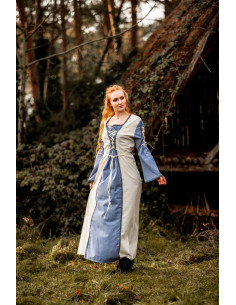 Middelalderlig kjole model Amalia, natur-blå