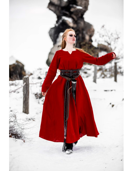 Viking linnen jurk model Anna, rood