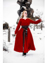Vestido vikingo de lino modelo Anna, rojo