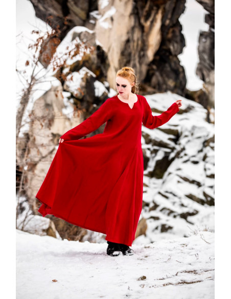 Viking linnen jurk model Anna, rood