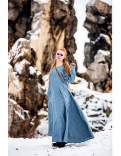 Viking hørkjole model Anna, blå