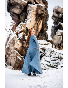Viking hørkjole model Anna, blå 2