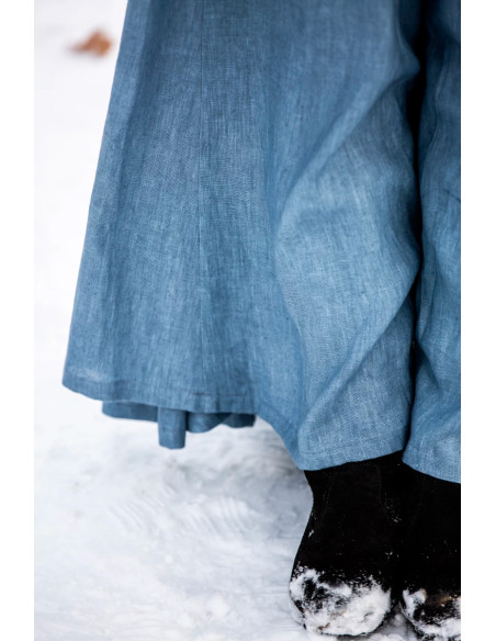 Viking linnen jurk model Anna, blauw Viking linnen jurk model Anna, blauw