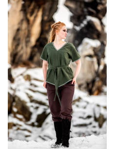 Túnica medieval para mujer modelo Matilda, verde