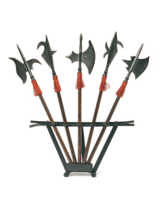 Set aus 5 mittelalterlichen Hellebarden mit...