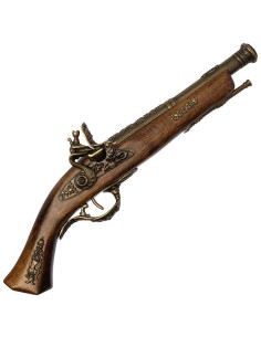 Brescia flintlåspistol af messing, 1600-tallet