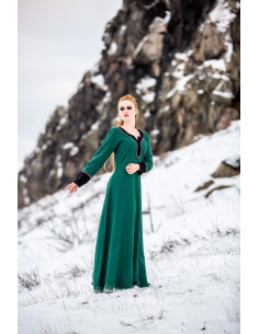 Freya lang vikingekjole, grøn 2