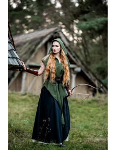 Túnica medieval verde de arquero modelo Aldón, unisex 2