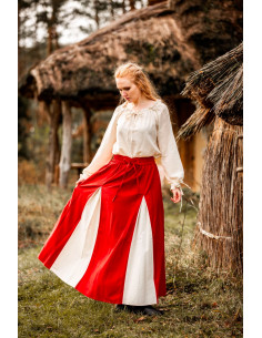 Middelalderskørt model Isabella, rød-naturlig 2