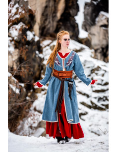 Wikingermantel für Damen, Modell Birka Skadi, blau
