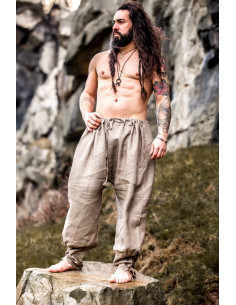 Wodan linnen Vikingbroek, grijs