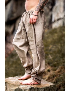 Wodan linnen Vikingbroek, grijs 2