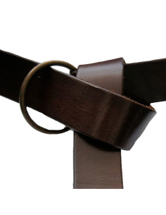 Ledergürtel mit Ring, dunkelbraun