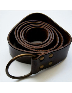 Ledergürtel mit Ring, dunkelbraun 2