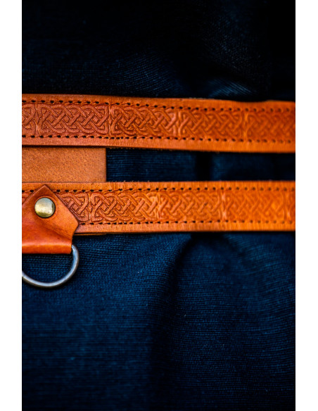 Viking dubbele riem in lichtbruin leer