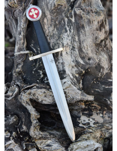 Mittelalterlicher Miliz-Templi-Dolch mit Scheide, 42 cm. 2