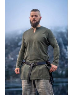 Wikinger-Leinentunika, Ragnar-Modell, grüne Farbe 2