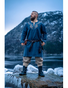 Túnica vikinga Snorri con bordado a mano estilo Urnes,... 2