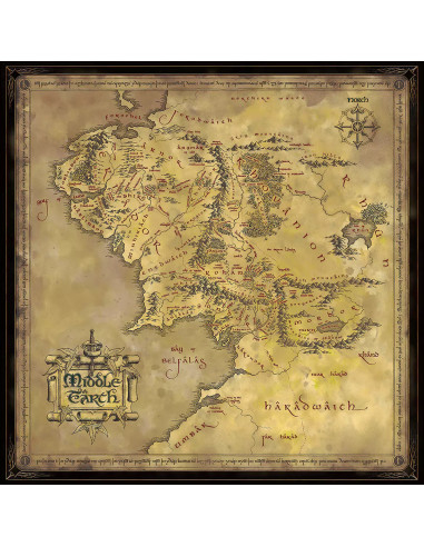 Puzzelkaart van Midden-aarde uit Lord of the Rings