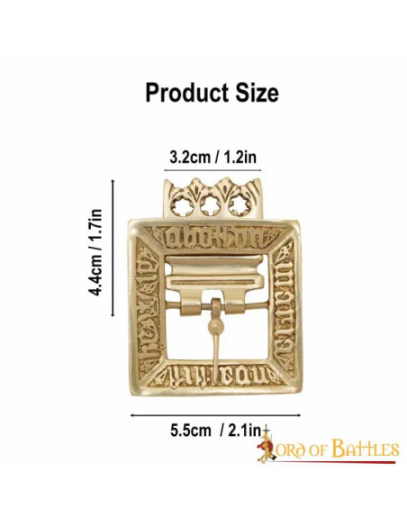 Hebilla latón macizo del siglo XV...