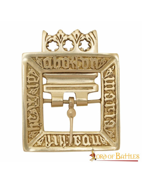 Hebilla latón macizo del siglo XV...