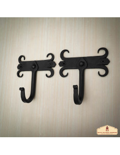 Set 2 soportes pared en hierro forjado para colgar ropa
