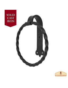 Rustikaler mittelalterlicher runder Handtuchhalter aus... 2