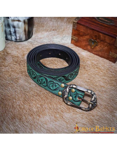 Cinturón medieval con diseño floral - verde 2