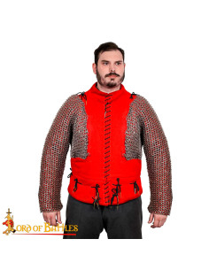 Hombros y mangas de malla con anillas planas remachadas