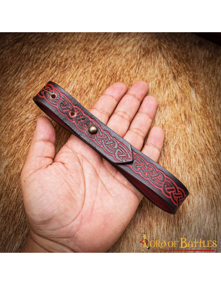 Pulsera Nudos Celtas ajustable - Granate