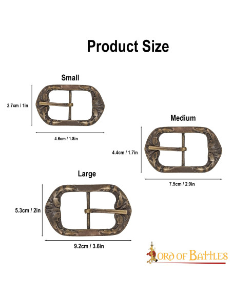 Set de 3 hebillas medievales en latón...