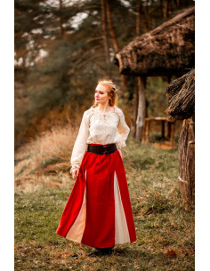 Middeleeuwse blouse met lange mouwen Edith model, naturel...