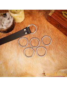 Packung mit 5 vernickelten Stahlringen für Gürtel 2