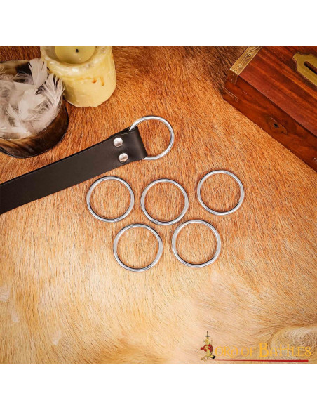 Pack 5 anillos de acero niquelado...