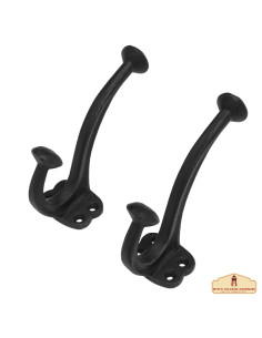 Set de 2 ganchos de pared de hierro fundido, acabado...