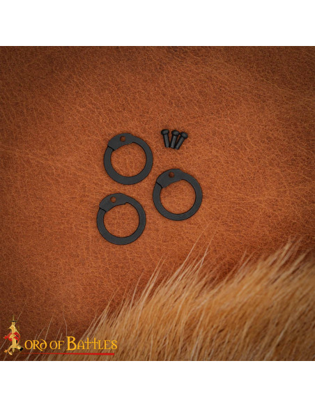 Flade ringbrynjeringe med nitter,...